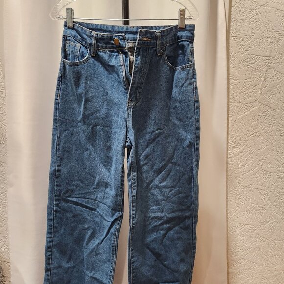 Wide leg boyfriend 90s y2k blue jeans pants - Picture 1 of 5